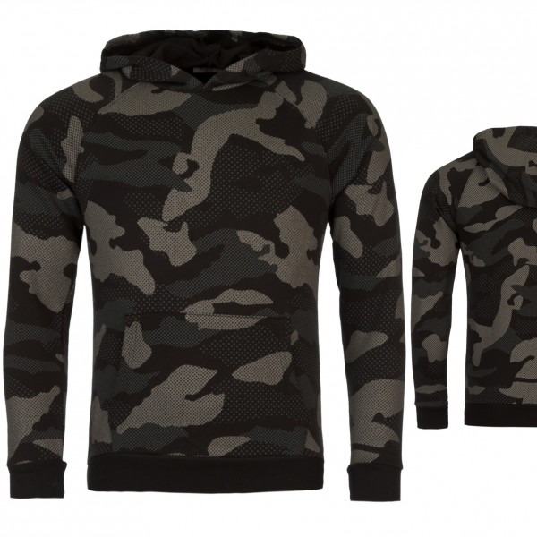 Heren Lange Mouw HOODIE Militair Zwart Heren Lange Mouw HOODIE Militair Zwart